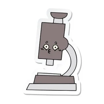 Sticker of a cute cartoon microscope 스톡 일러스트
