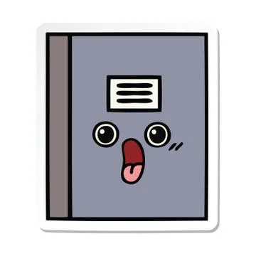 Sticker of a cute cartoon notebook Stock Illustration