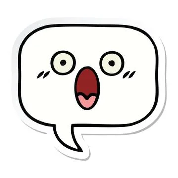Sticker of a cute cartoon speech bubble Stock Illustration