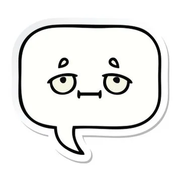 Sticker of a cute cartoon speech bubble Stock Illustration