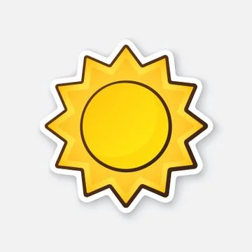 Sticker of cute sun Illustrazione stock