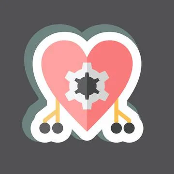 Sticker Cybernetics. suitable for data analytics symbol. simple design editab Ilustración de archivo