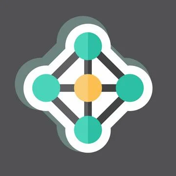 Sticker Deep Learning. suitable for data analytics symbol. simple design edit Stock Illustration