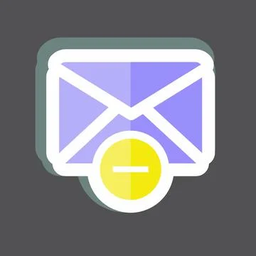 Sticker Delete Envelop. suitable for User Interface symbol. simple design edi Ilustración de archivo