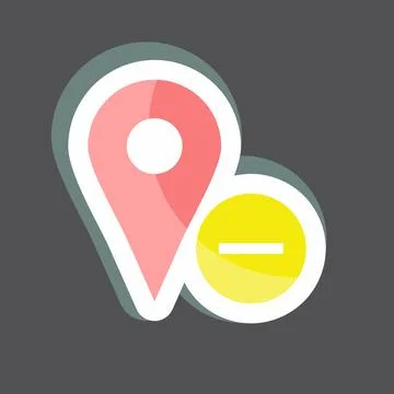 Sticker Delete Location. suitable for User Interface symbol. simple design ed Illustrazione stock