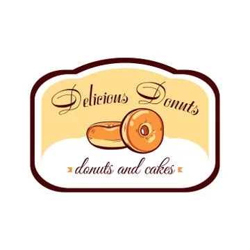 Sticker Delicious Donuts Stock Illustration