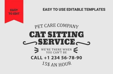 Sticker design, editable template. Pet care company Illustrazione stock