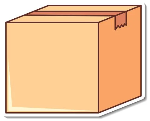 Sticker design with empty box closed isolated Stock Illustration