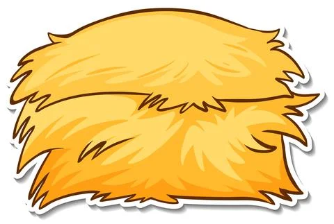Sticker design with Haystack isolated Stock Illustration