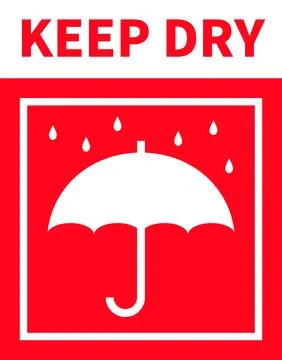 Sticker design of “Keep dry” Stock Illustration