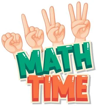 Sticker design for math time with counting by hand イラスト素材