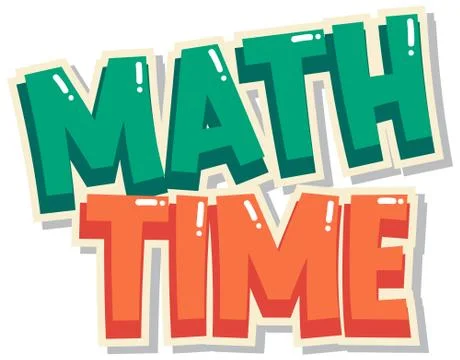 Sticker design for math time in green and orange color イラスト素材