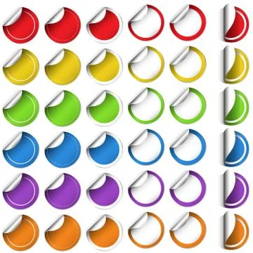 Sticker design in round shape Illustrazione stock