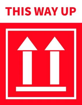 Sticker design of “This way up” Stock Illustration