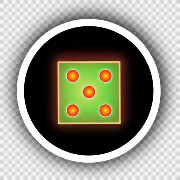 Sticker Dice Token Circular Five Stock Illustration