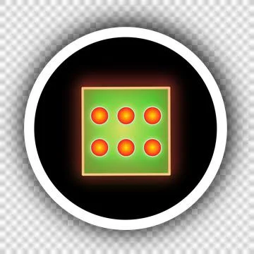 Sticker Dice Token Circular Six Stock Illustration