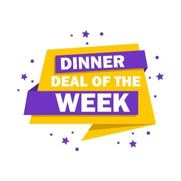 Sticker dinner DEAL OF THE Week, vector illustration Stock Illustration