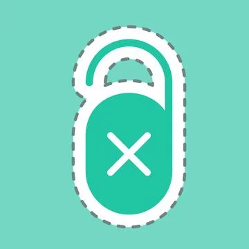 Sticker Do not Disturb - Line Cut - Simple illustration,Editable stroke 스톡 일러스트