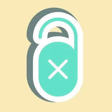 Sticker Do not Disturb - Simple illustration,Editable stroke 스톡 일러스트