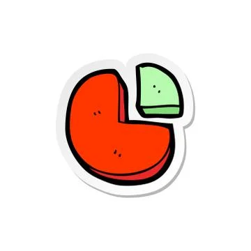 Sticker of a doodle cartoon pie chart Stock Illustration