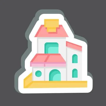 Sticker Duplex. related to Accommodations symbol. simple design editable. s.. Stock Illustration
