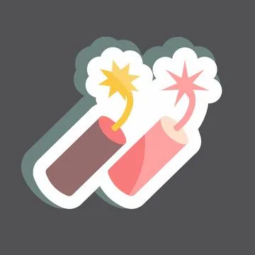 Sticker Dynamite. suitable for Wild West symbol. simple design editable. desi Stock Illustration