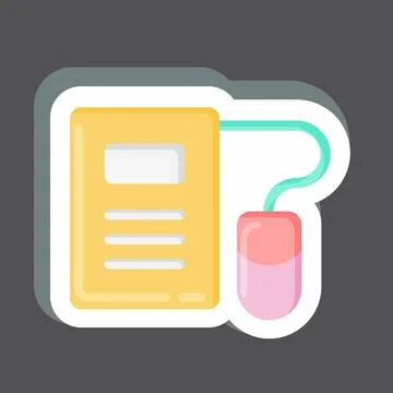 Sticker E-Learning. related to Education symbol. simple design editable. si.. Illustrazione stock