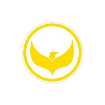 Sticker Eagle flies logo Stock Illustration