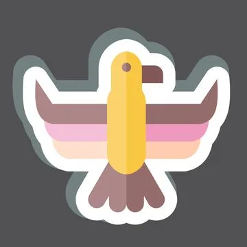 Sticker Eagle. related to American Indigenous symbol. simple design editabl.. Stock Illustration