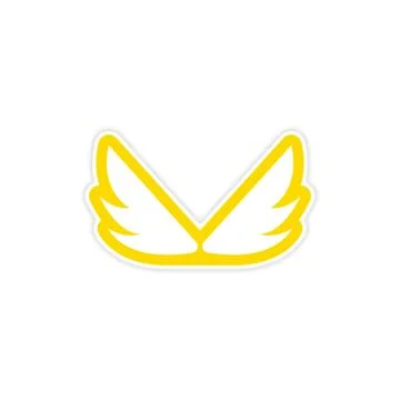 Sticker Eagle Wings logo Stock Illustration