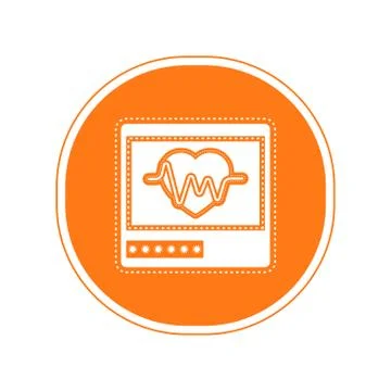 Sticker of an electrocardiogram icon Stock Illustration