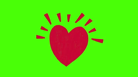 Sticker element doodle heart shape looping animation in scribble style for de Stock Footage 265403452