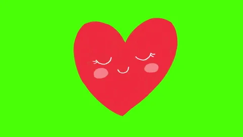Sticker element doodle heart shape looping animation in scribble style for de Stock Footage 265403480