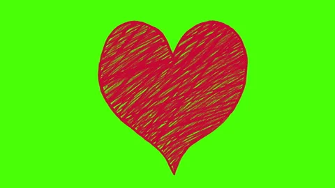 Sticker element doodle heart shape looping animation in scribble style for de Stock Footage 265403585