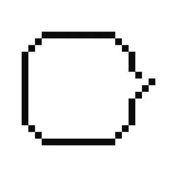 Sticker empty round dialogue cloud. Blank retro textbox. White pixel speech.. Stock Illustration