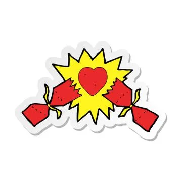 Sticker of a exploding christmas cracker イラスト素材