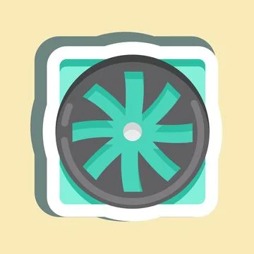 Sticker Fan. suitable for Computer Components symbol. simple design editable. Stock-Illustration