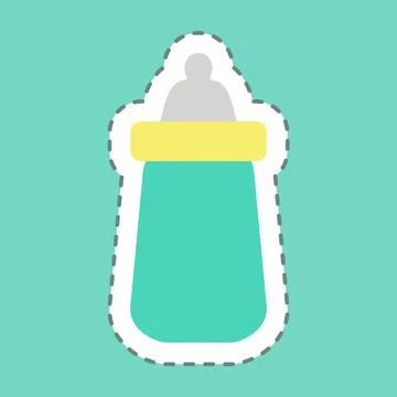 Sticker Feeder 2, Line Cut - Simple illustration 스톡 일러스트