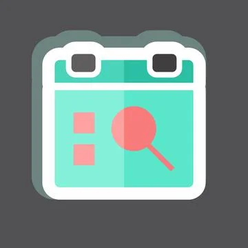 Sticker Find Event. suitable for User Interface symbol. simple design editabl Stock Illustration