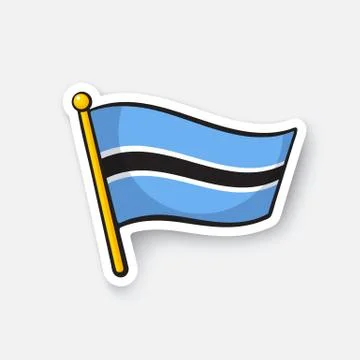 Sticker flag of Botswana Stock Illustration