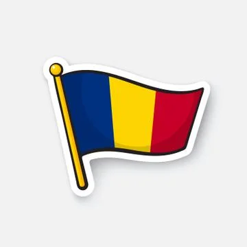 Sticker flag of Chad Stock Illustration