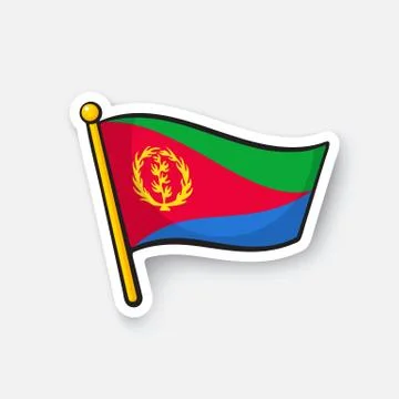 Sticker flag of Eritrea Stock Illustration