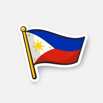 Sticker flag of the Philippines Stock Illustration