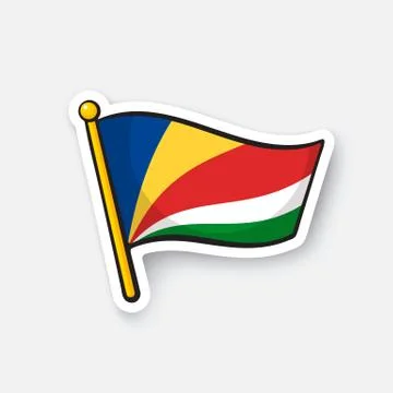Sticker flag of Seychelles Stock Illustration