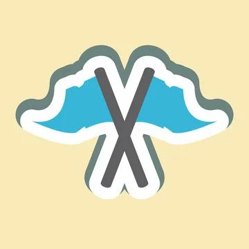 Sticker Flags - Simple illustration,Editable stroke Illustrazione stock