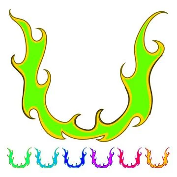 Sticker flame decal vector cartoon graphic Stock Illustration