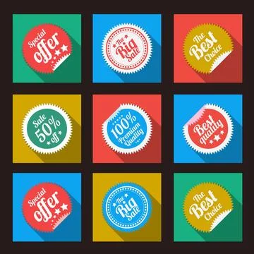 Sticker in flat style Sticker in flat style. Vector illustration with long... Stock Photos