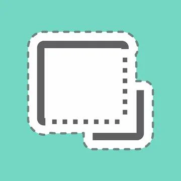 Sticker Flip to Front - Line Cut - Simple illustration,Editable stroke 스톡 일러스트