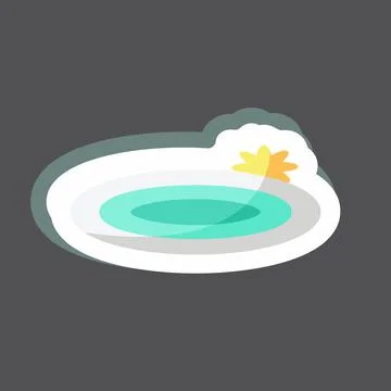 Sticker Floating Flowers. suitable for Spa symbol. simple design editable. de Stock Illustration