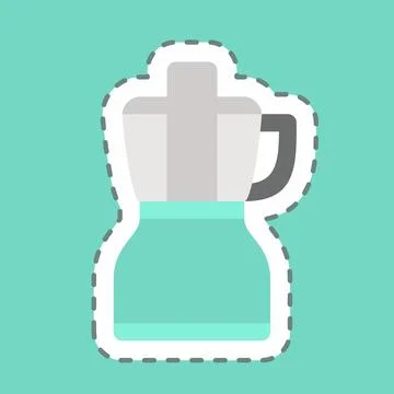 Sticker Food Processor - Line Cut - Simple illustration,Editable stroke イラスト素材